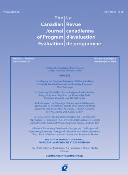 Canadian Journal Of Program Evaluation