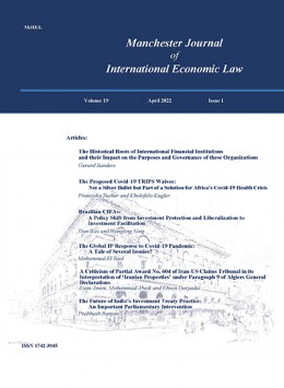 Manchester Journal Of International Economic Law
