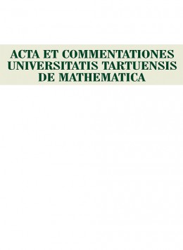 Acta Et Commentationes Universitatis Tartuensis De Mathematica
